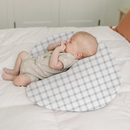Konssy 2 Pack Nursing Pillow Covers, Soft Stretchy Cover for Breastfeeding - color: Starry Whales,cozy Grid