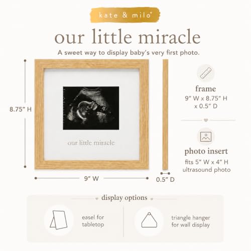 Kate & Milo Our Little Miracle Sonogram Picture Frame, Natural - color: Our Little Miracle Frame
