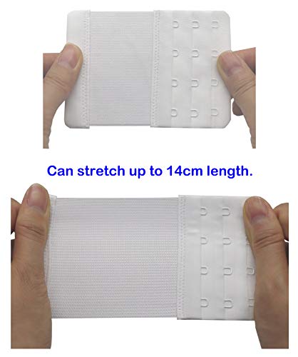 Tamlien 4 Hook Bra Extenders,Stretchy Soft Comfortable Bra Strap Extender - color: White-6 Pcs Pack