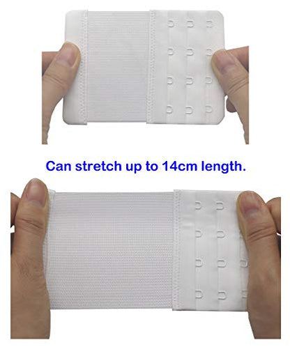 Tamlien 4 Hook Bra Extenders,Stretchy Soft Comfortable Bra Strap Extender - color: White-6 Pcs Pack