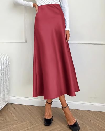 BTFBM Long Skirts for Women 2026 Fall Outfits - color: Bean Paste Pink, size: X-Large