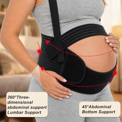 Pregnancy Belly Band, Pregnancy Support Belt, Black, X-Large - color: Black, size: X-Large