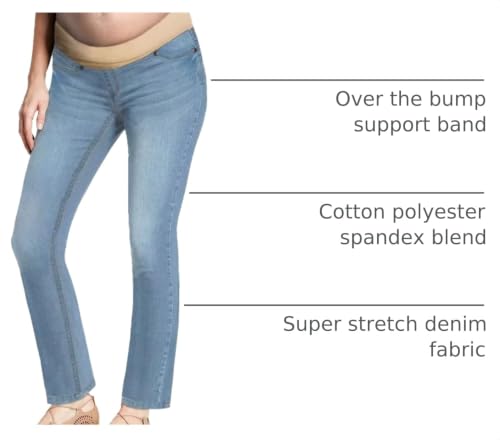 Hybrid & Company Women's Maternity Stretch Jeans - color: Light Blue2, size: Medium