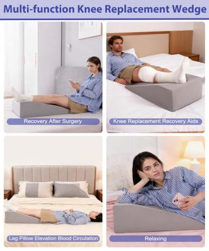 Leg Elevation Pillows for After Surgery with Cooling Cover - color: Grey