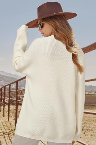 OUGES Women's Wool Blend Chunky Oversized Cardigan Soft Knit Button Down Sweater with Pockets 2026 - color: Apricot, size: Large