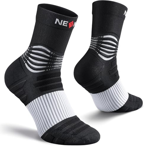 NEENCA Professional Compression Socks for Women Men Circulation, 20-30 mmHg - color: Black White, size: XX-Large