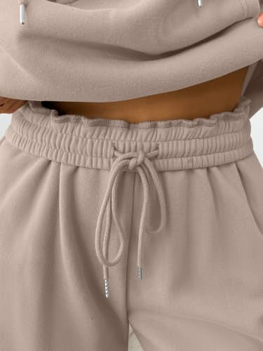 Trendy Queen Womens 2 Piece Lounge Sweat Sets Matching Sweatsuits - color: Coffeegery, size: Small