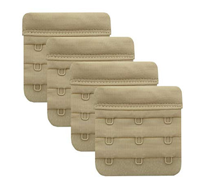 Tamlien Bra Extender 2 Hook/3 Hook/4 Hook/5 Hook, Soft and Comfortable Bra Extension - color: Bra Extender 3 Hooks-beige