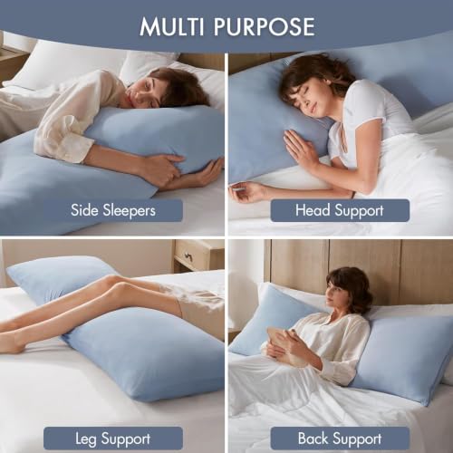Madison Park Cooling Body Pillow for Side Sleeper & Adult 20"x 54" Blue - color: Blue
