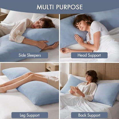 Madison Park Cooling Body Pillow for Side Sleeper & Adult 20"x 54" Blue - color: Blue