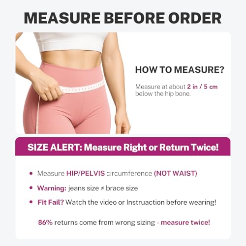 SI Joint Hip Brace with X-Shape Compression for Pelvic Stability, M - color: Rose, size: M