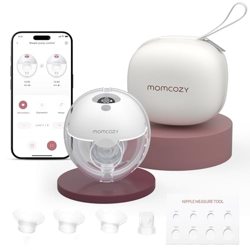 Momcozy M5 Smart APP Controlled Wearable Breast Pump, 1-Pack Quill Gray - size: M5-G1