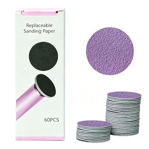 60PCS 80 Grit Replacement Sandpaper Disc for Electric Foot Callus Remover - color: Purple80