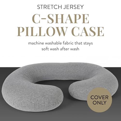Betty Dain Stretch Jersey Maternity Pillowcase, C-Shape, 60" x 25", Gray - color: Gray