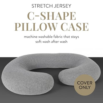 Betty Dain Stretch Jersey Maternity Pillowcase, C-Shape, 60" x 25", Gray - color: Gray