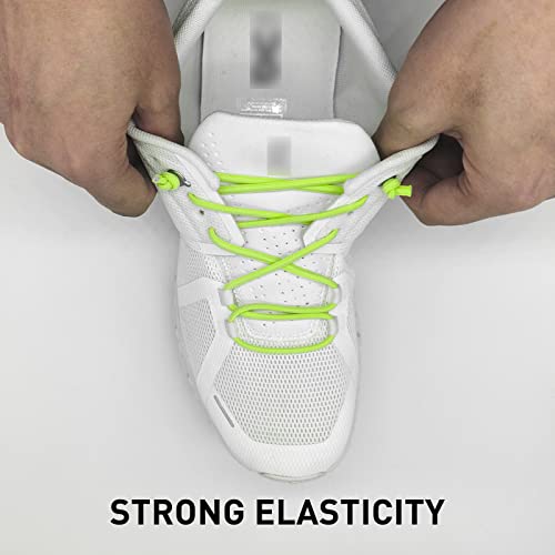 3 Pairs Elastic Shoe Laces Replacement Laces for Running Shoes,Stretch Oval Strings Replacement Shoestrings - color: Black+green+blue