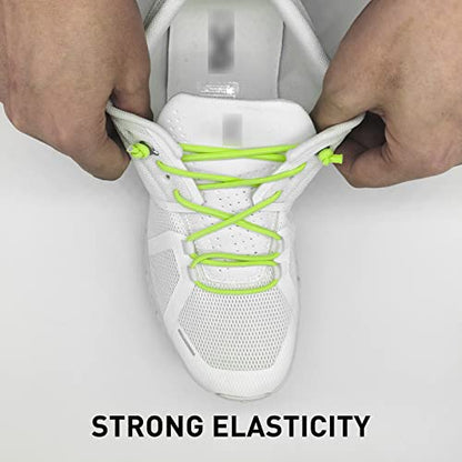 3 Pairs Elastic Shoe Laces Replacement Laces for Running Shoes,Stretch Oval Strings Replacement Shoestrings - color: Black+green+blue
