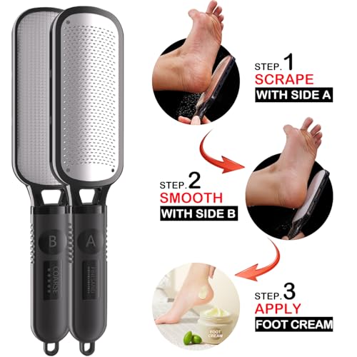 Antonki 2-in-1 Foot File Scrubber Feet Rasp for Dead Skin, Callus, Corn