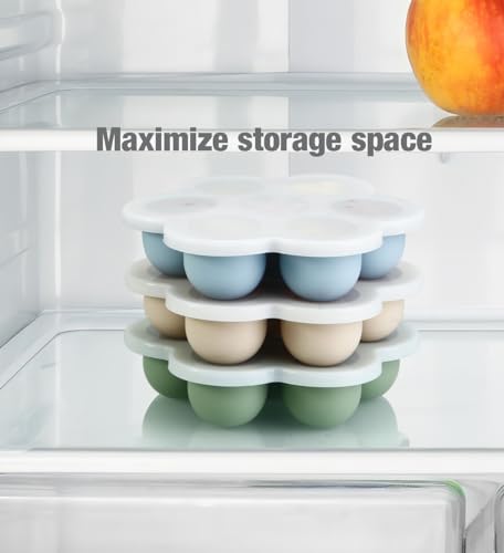 PandaEar Baby Food Freezer Tray with Lids & Pacifier Holder Holder Case