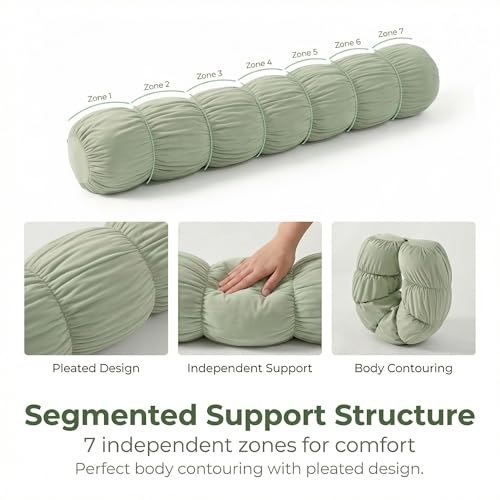 Pat. Pend. Side Sleeper Body Pillow, 59 Inch, Celadon Green - color: Celadon Green, size: 59" x 7.87"