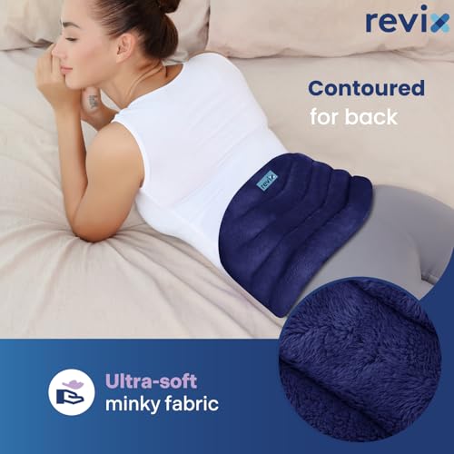 REVIX Microwavable Heating Pad for Back, Adjustable Heat Wrap, Navy - color: Navy
