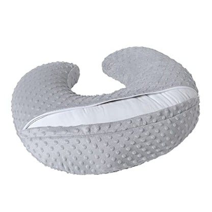 Nursing Pillow and Body Positioner with Premium Slipcover - color: Glacier Gray