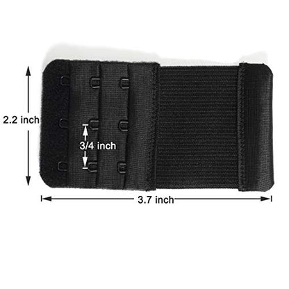 Women's Bra Extender 3 Hook / 2 Hook Bra Extension Strap Soft and Comfortable - color: 6 Pcs Black, 3 Hook 3/4 Inch