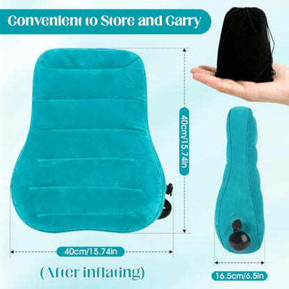 Portable Lumbar Pillow Inflatable Support Pillow - Inflatable Waist Cushion - color: Blue