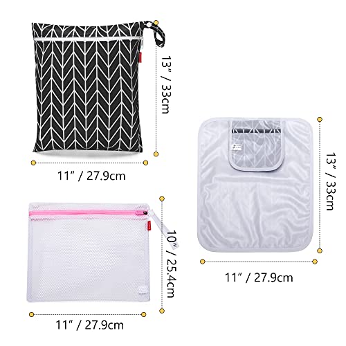 Damero Breast Pump Parts Bag, Pumping Bag with Waterproof Mat and Mesh Bag - color: Black Arrow