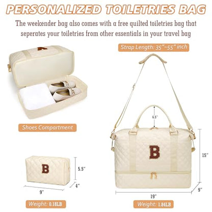 Personalized Gifts for Women Weekender Duffle Bags(Beige,B) - color: Beige, style: B
