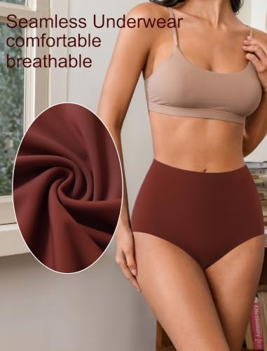 High Waisted Seamless Womens Underwear Comfort No Show Breathable 5 Pack - color: 5 Pack=black-a2, size: Large