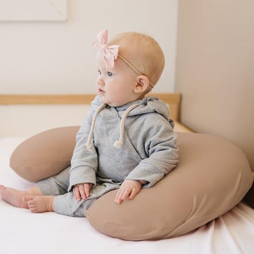 Konssy 2 Pack Nursing Pillow Covers, Soft Stretchy Cover for Breastfeeding - color: Beige,brown