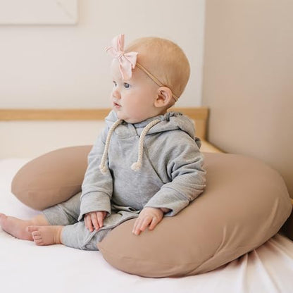 Konssy 2 Pack Nursing Pillow Covers, Soft Stretchy Cover for Breastfeeding - color: Beige,brown