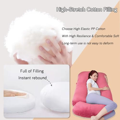 60 Inch Pregnancy Pillow for Sleeping (RED) - color: Red