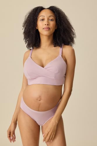 Kindred Bravely SoftStretch Cotton Nursing Bra for Breastfeeding, Maternity - color: Lilac Mist, size: Medium