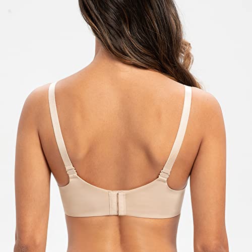 MELENECA Women's Plus Size Nursing Bra Underwire Padded Full Coverage - color: Pale Nude-convert, size: 32G