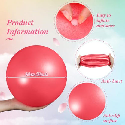 Aoriher 10 Pcs Small Pilates Ball Bulk 9 Inch Mini Yoga Ball - color: Rainbow Color