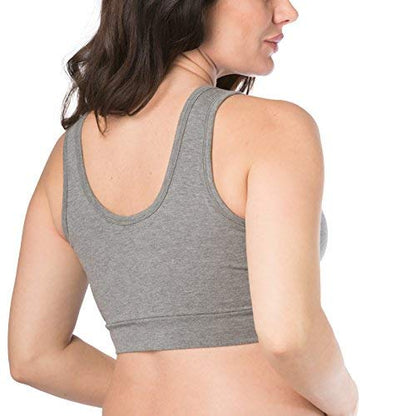 Fishers Finery Womens Wireless Maternity Nursing Bra; Nursing Pad Set Option - color: Light Heather Gray, size: X-Small