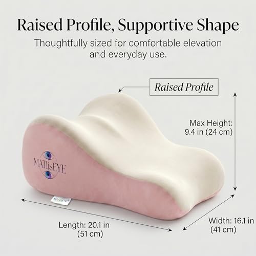 Memory Foam Wedge Pillow, Contoured Firm 50D Support, Pink Grey - color: Pink Grey