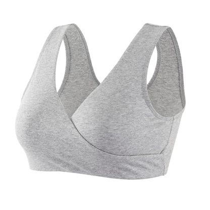 Women's Cotton Wireless Sleep Bra for Nursing and Maternity - color: Black+grey+ Apricot, size: Medium