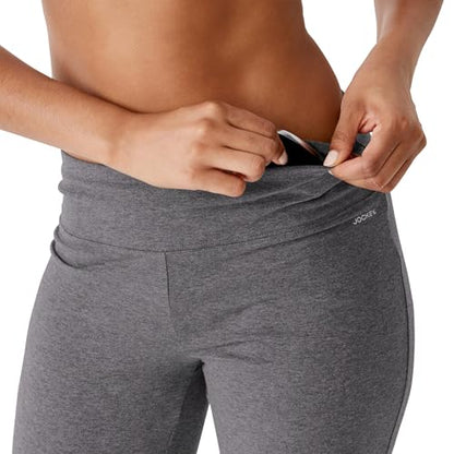 Jockey Womens Cotton Stretch Slim Flare Capri - color: Charcoal Grey Heather, size: Medium