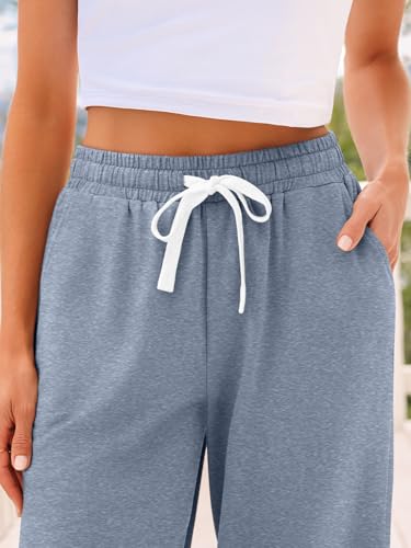 AUTOMET Women's High Waisted Lounge Sweatpants Jogger Pants with Pockets - color: Greyblue, size: XX-Large