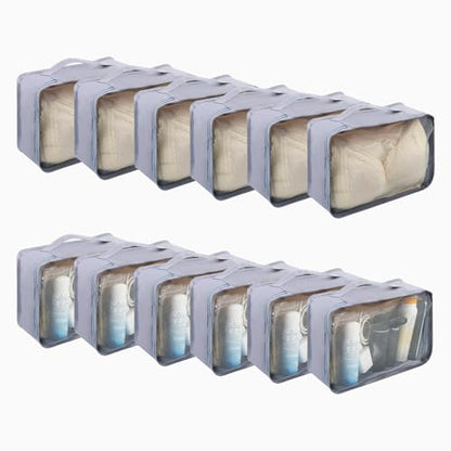 6Pack Small Mesh Packing Cubes Travel, Luggage Organizer Bags Suitcase - size: 12 PACK