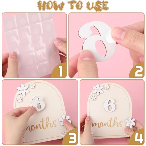 Baby Monthly Milestone Cards with Hello World Newborn Sign