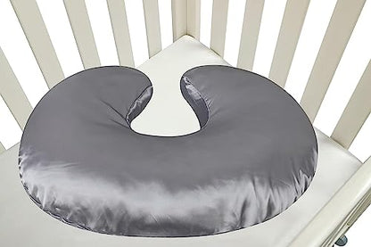 Tcmyyund Satin Nursing Pillow Cover Set 2 Pack Ultra Soft Silk Grey & Navy - color: Grey & Navy