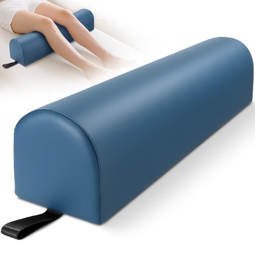 3/4 Round Massage Bolster, PU Leather Bolster Pillow for Legs, Blue - color: 3/4 Round - Blue