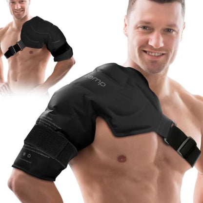 Comfytemp Shoulder Ice Pack Wrap Rotator Cuff Cold Therapy (Large/X-Large) - color: Black