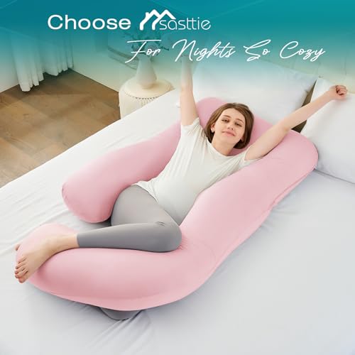 Cooling Pregnancy Pillows for Sleeping, 57'' Full Body Pillow, Light Pink - color: Light Pink, size: 57 Inch