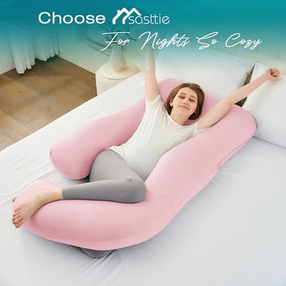 Cooling Pregnancy Pillows for Sleeping, 57'' Full Body Pillow, Light Pink - color: Light Pink, size: 57 Inch