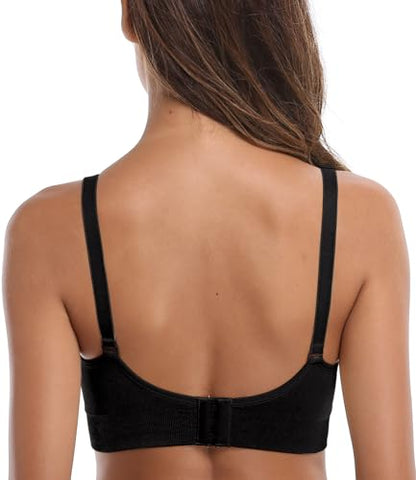 Womens Seamless Nursing Bra Sleeping Maternity Bralette for Breastfeeding Pack of 3 - color: 5pack2, size: Medium